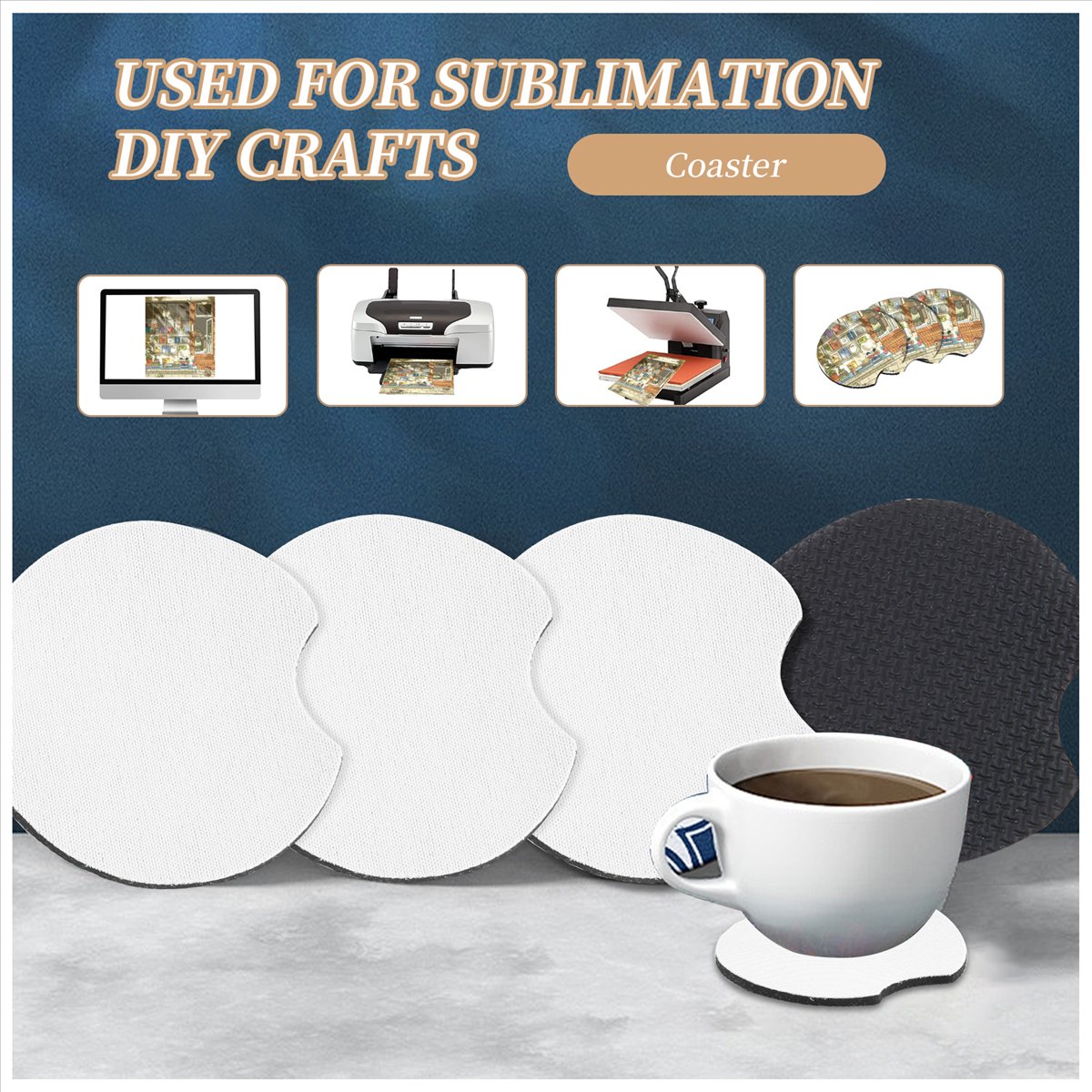 Aa83 100 peças de porta-copos  - Coaster Sublimation Blank avaliação e preço