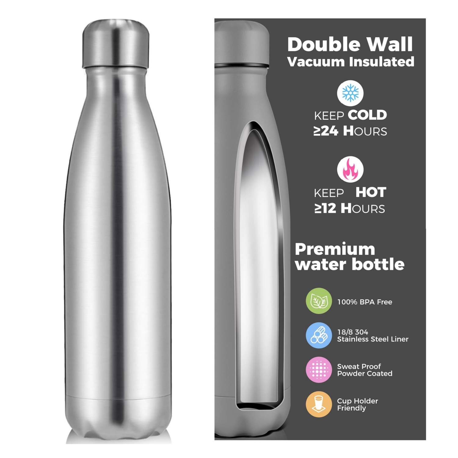 Garrafa térmica de água de aço - Water Bottle Blank avaliação e preço